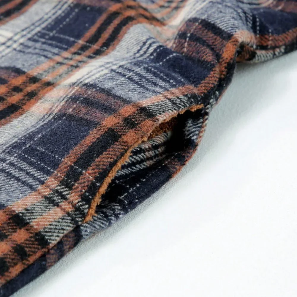 Blue Casual Womens Plaid Print Teddy Lined Hooded Coat - Picture 4 of 4